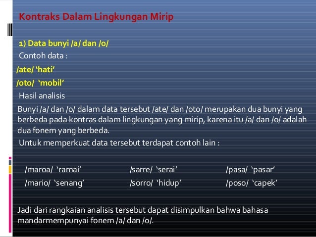 Analisis bahasa mandar