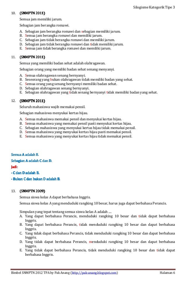 Analisis bedah soal snmptn 2012 kemampuan penalaran 