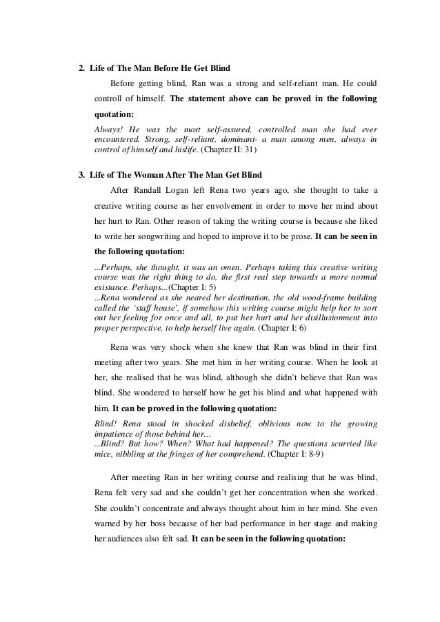 Analisis Benar On Novel Blind Man S Buff