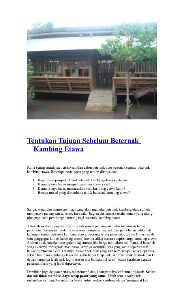 Analisis biaya pembuatan kandang