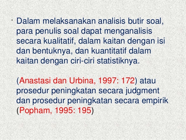 Aplikasi Excel Analisis Butir Soal Pilihan Ganda