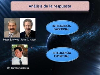 Análisis de la respuesta
Peter Salowey John D. Mayer
Dr. Ramón Gallegos
7
 