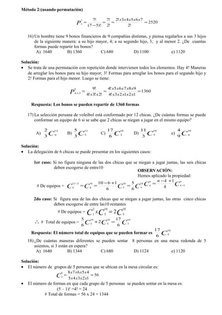 Analisis combinatorio | DOC