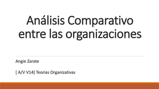 Análisis Comparativo
entre las organizaciones
Angie Zarate
[ A/V V14] Teorías Organizativas
 