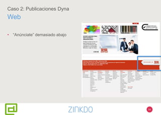 54
Caso 2: Publicaciones Dyna
Web
• “Anúnciate” demasiado abajo
 