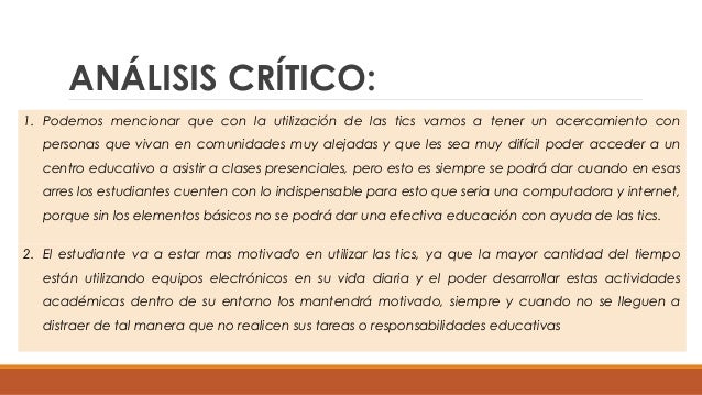 Analisis critico y comparativo tics