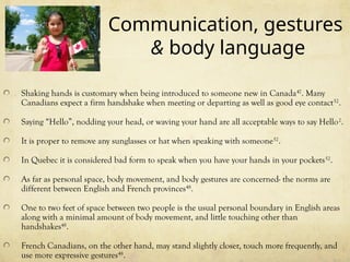 Canadian Body Language Analisis basico y cultural acerca de la Cultura de Canada.pptx