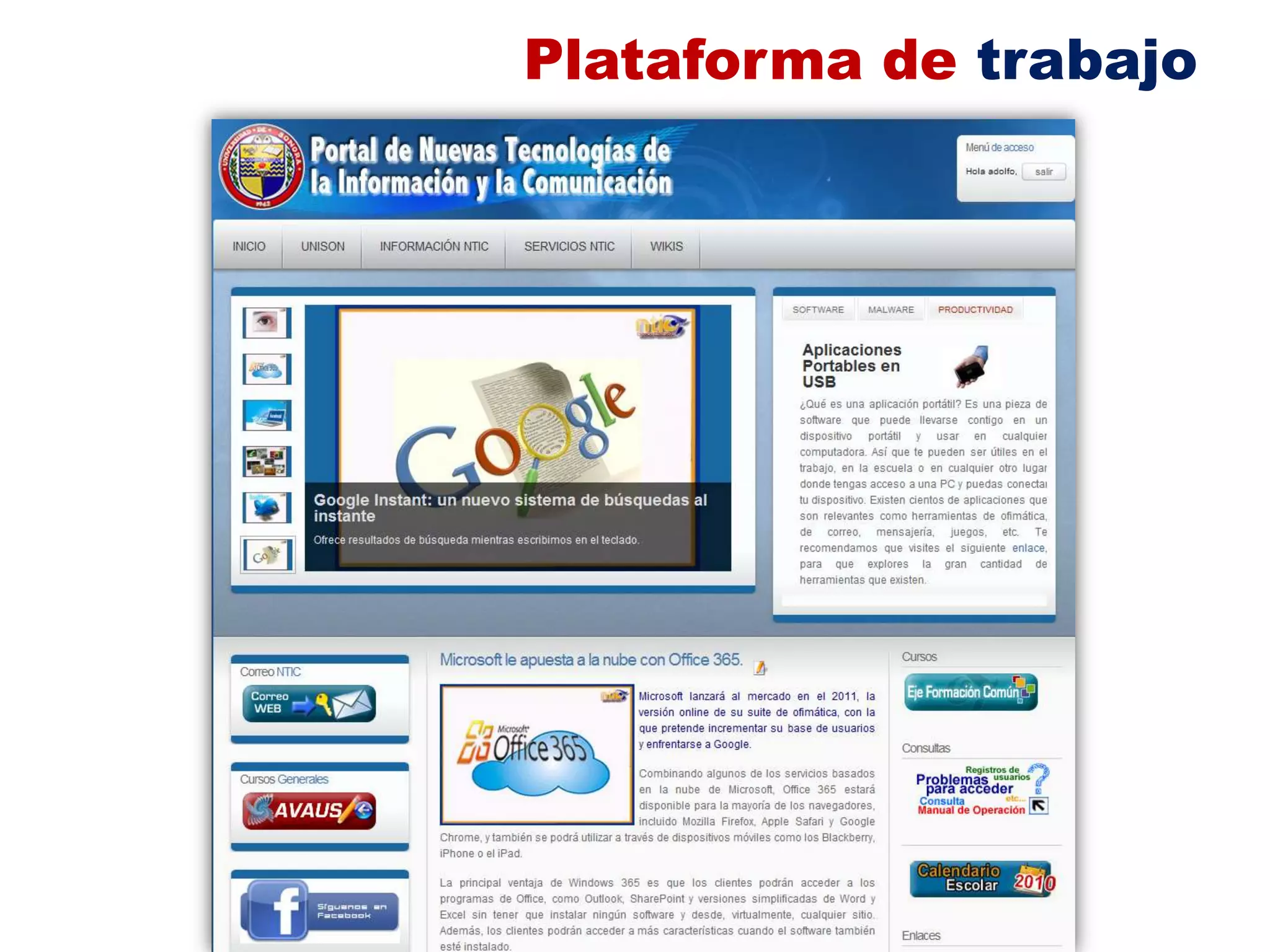 Plataforma de trabajo
 