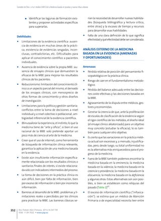 González de Dios J, et al. Análisis DAFO de la Medicina basada en pruebas y nuevas tribus urbanas
Rev Pediatr Aten Primari...
