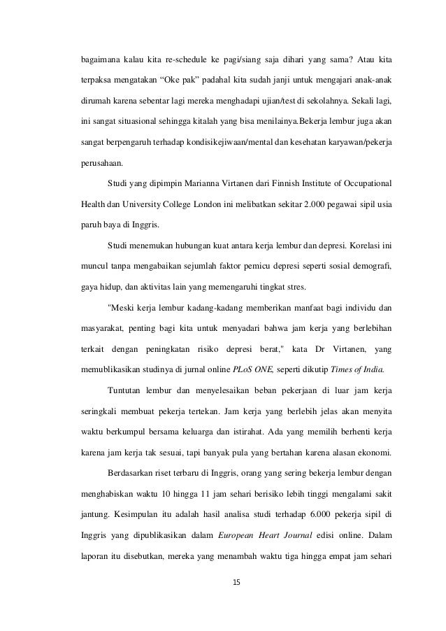 Analisis Dampak Penerapan Sistem Kerja Lembur (overtime 