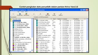 Contoh pengkalan data penyelidik dalam perisian Nvivo Versi 2.0
 