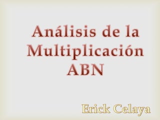 Análisis de laMultiplicaciónABN Erick Celaya 