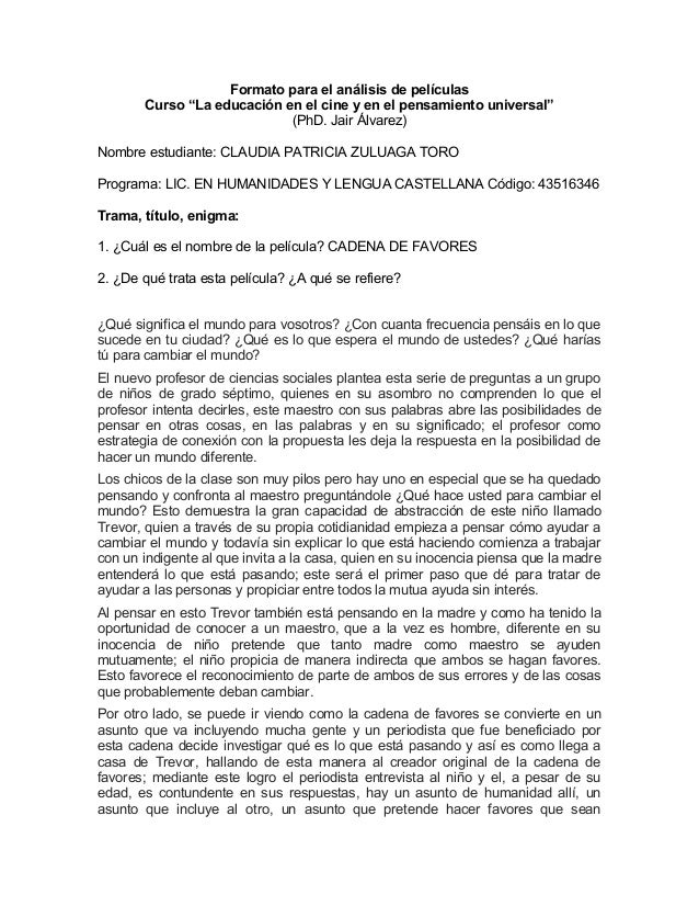 cadena de favores preguntas analisis de cadena de favores cadena de favores preguntas analisis de cadena de favores