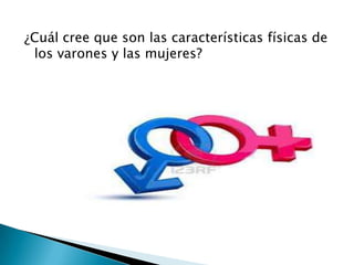 ¿Cuál cree que son las características físicas de
los varones y las mujeres?
 