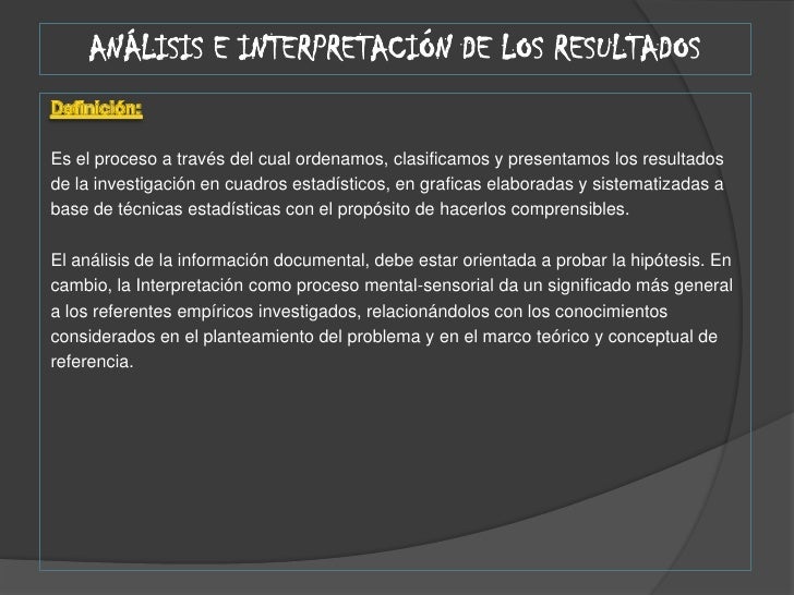 Análisis e interpretación de los resultados