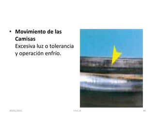 • Movimiento de las
Camisas
Excesiva luz o tolerancia
y operación enfrío.
30/01/2015 49F.H.C.H.
 