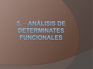 5. – ANÁLISIS DE DETERMINATES FUNCIONALES  