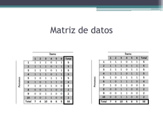 Matriz de datos
 
