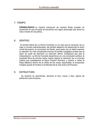 Analisis de la divina comedia