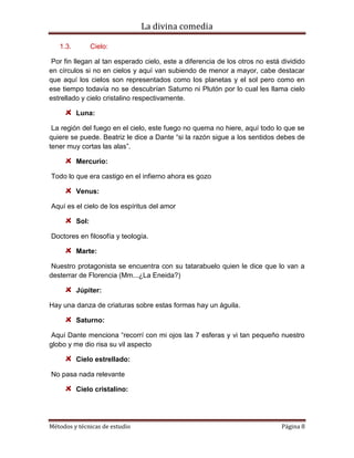 Analisis de la divina comedia