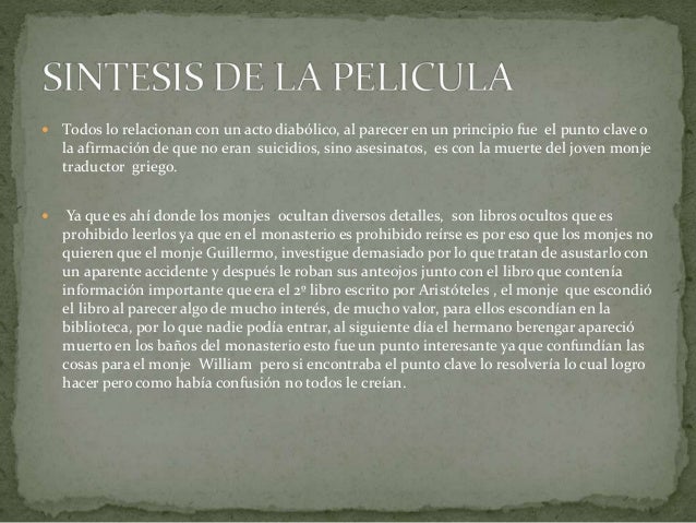 Resumen De La Pelicula El Nombre De La Rosa Pdf - Citas Para Adultos En