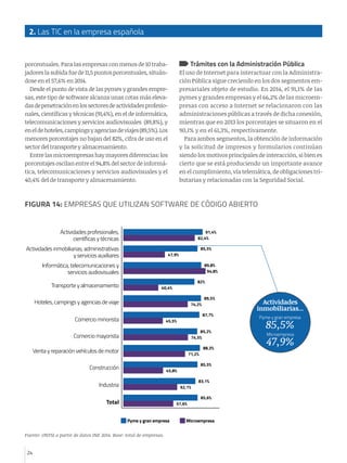 2. Las TIC en la empresa española
24
porcentuales. Para las empresas con menos de 10 traba-
jadoreslasubidafuede11,5puntos...