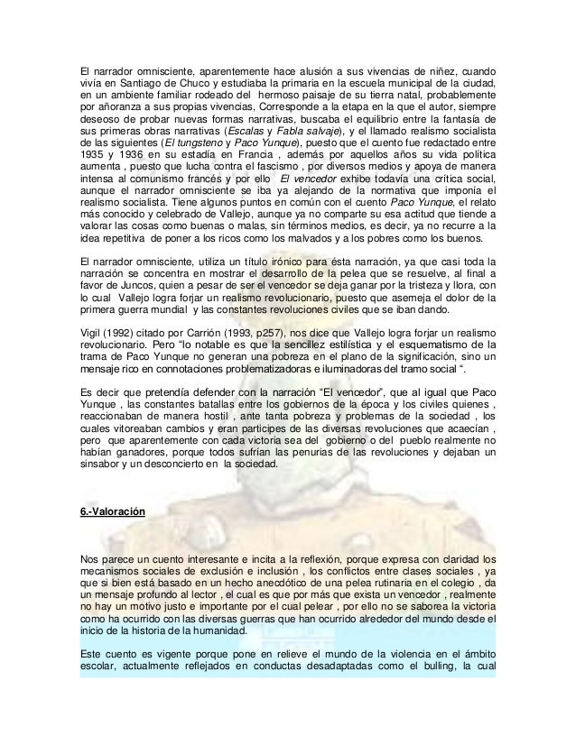 Analisis Del Cuento Paco Yunque
