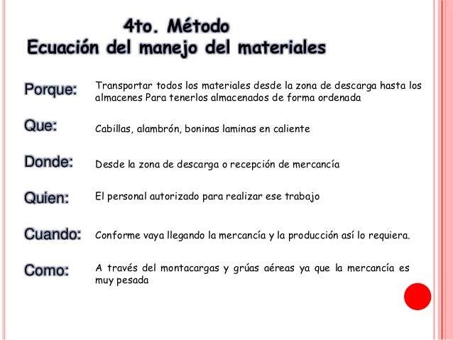 Analisis de manejo de materiales