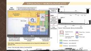 Este plano, evidencia el funcionamiento de la Casa de la Moneda en el
año de 1777.
Fuente: Tesis de grado, Maria y Carolina(2018)
Fuente: Tesis de grado, Maria y Carolina(2018)
TIPOLOGÍAS Y MORFOLOGÍAS (1777)
 