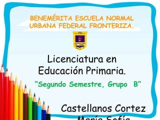 Licenciatura en
Educación Primaria.
“Segundo Semestre, Grupo B”


      Castellanos Cortez
 