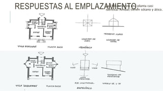 RESPUESTAS AL EMPLAZAMIENTO.Las Villas tienen una planta casi
idéntica. Ambas tienen sótano y ático.
 