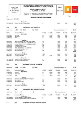 S10 Página : 1
Análisis de precios unitarios
Fecha presupuesto 30/11/2011
Proyecto GMI
N° 181154
181154-2-PRO-001
Revisión...