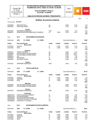 S10 Página : 1
Análisis de precios unitarios
Fecha presupuesto 30/11/2011
Proyecto GMI
N° 181154
181154-2-PRO-001
Revisión...