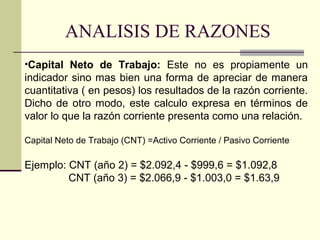 Analisis de razones o Indicadores Financieros | PPT