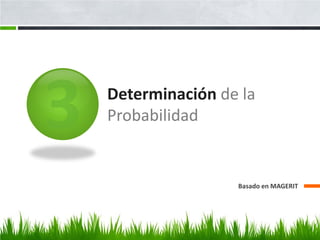 Determinación de la
Probabilidad


                Basado en MAGERIT
 