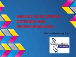 ANALISIS DE SECUENCIAS
OBTENIDAS POR
PIROSECUENCIACIÓN
Data analisys metogology
 