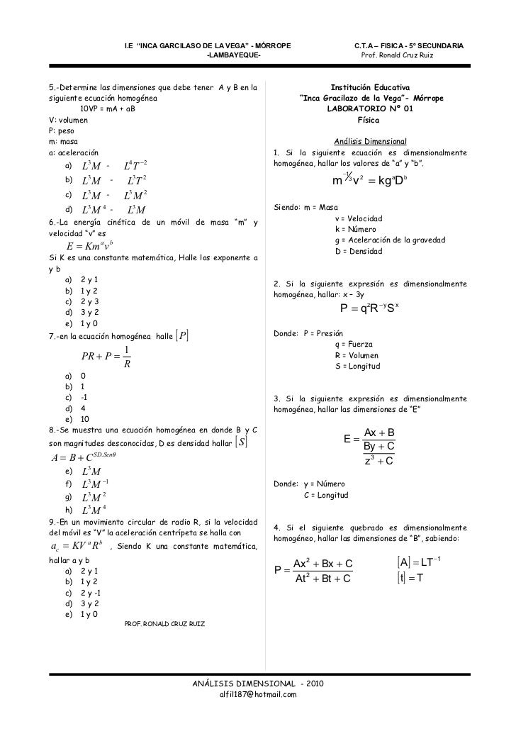 Analisis dimensional