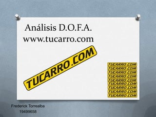 Análisis D.O.F.A.
www.tucarro.com
Frederick Torrealba
19499658
 