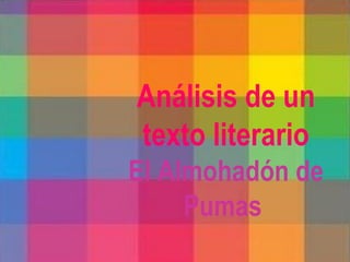 Análisis de un
  aa
texto literario
El Almohadón de
     Pumas
 