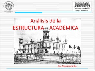 Análisis de la
ESTRUCTURA ACADÉMICA
José Antonio Anaya Roa
 