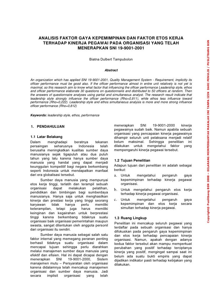 Analisis Faktor Gaya Kepemimpinan