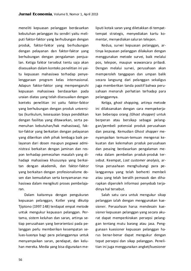Analisis faktor kepuasan tentang kepuasan pelanggan
