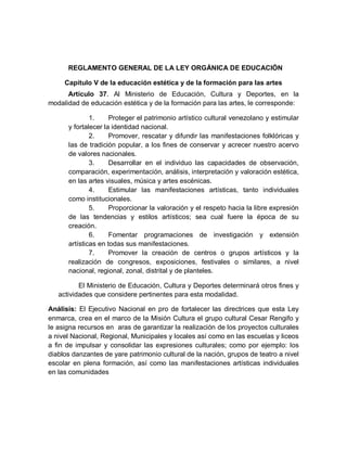 ANÁLISIS DE LA LEY ORGÁNICA DE EDUCACION | PDF