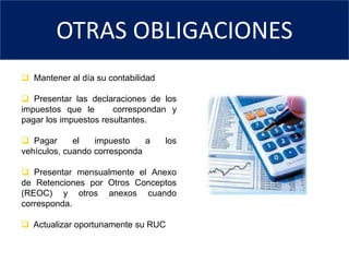 OBLIGACIÓN DE LLEVAR CONTABILIDAD:SEGMENTO DE CRÉDITOEn caso de personas naturales que se dediquen a la exportación de bienes deberán obligatoriamente llevar contabilidad, independientemente de los límites antes indicados.La contabilidad debe ser llevada bajo la responsabilidad y con la firma de un contador legalmente autorizado.