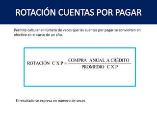 INDICE DE LIQUIDEZ CORRIENTE	Se utiliza para medir la capacidad de una empresa para cancelar sus pasivos corrientes con sus activos corrientes.