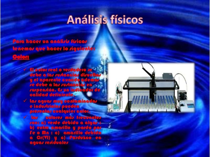 Analisis fisicos quimico y bacteologico de aguas