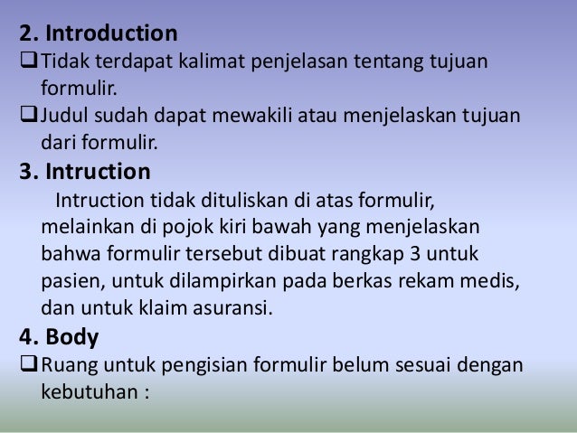 Analisis formulir resume medis