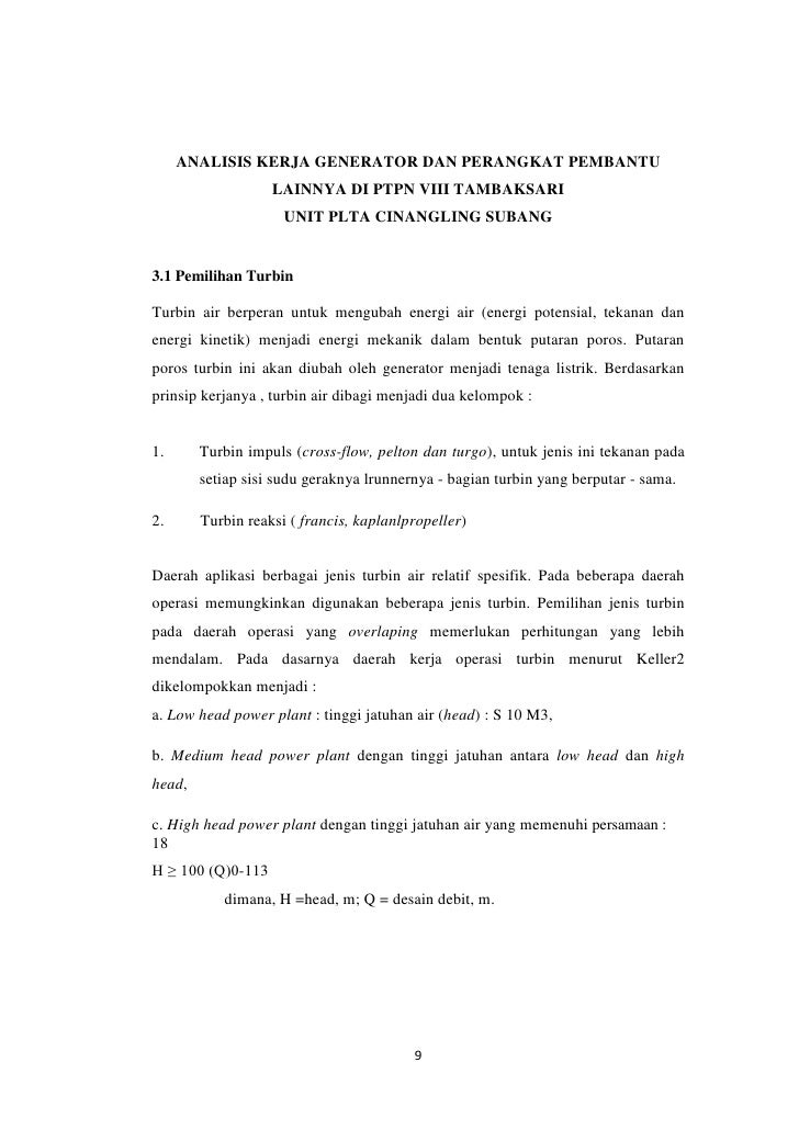 Analisis Generator Pembangkit Listrik