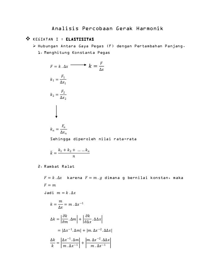 Analisis Gerak Harmonik