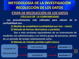 METODOLOGIA DE LA INVESTIGACIÓNRECOLECCIÓN DE LOS DATOSETAPA DE RECOLECCIÓN DE LOS DATOS  VALIDEZ TOTALVALIDEZ TOTALVALIDEZ DE CONTENIDO+VALIDEZ DE CRITERIO+VALIDEZ DE CONSTRUCTO